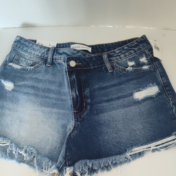 Flying Monkey Blue Jean Shorts with Distressed Ultra High-rise Size 29 - Picture 1 of 8
